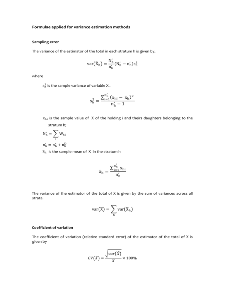 5.2.b Method Used For Estimation Of RSEs