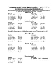 TRION RECREATION DEPARTMENT BASKETBALL SCHEDULE