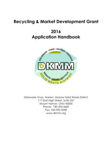 2016 DKMM Recycling & Market Development Grant Application