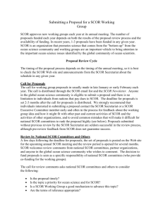 Working Group Proposal - Scientific Committee on Oceanic Research