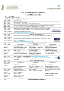 New Zealand Respiratory Conference 27 and 28 September 2012