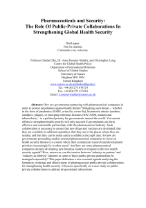 Pharmaceuticals and Security - UMD Center for International Policy