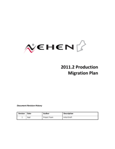 2011.2 Production Migration Plan
