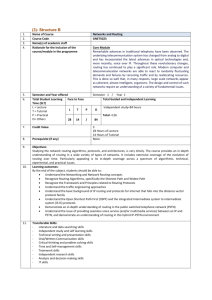 (3)- Structure B Name of Course Networks and Routing Course