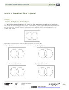 Lesson 5: Events and Venn Diagrams