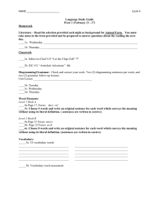 NAME Cycle 4 Language Study Guide Week 1 (February 23