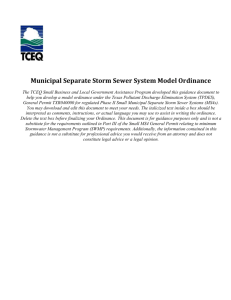 Municipal Separate Storm Sewer System Model Ordinance