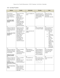 2015 Summer Activities Calendar - Upson