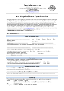 Cat Adoption/Foster Questionnaire