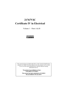 Certificate IV in Electrical * 21767VIC