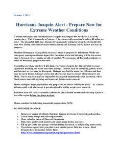 Prepare Now for Hurricane Joaquin