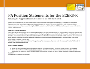 PA Position Statements for the ECERS-R