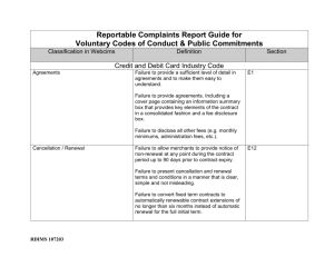 Reportable complaints aggregate report guide for voluntary codes of