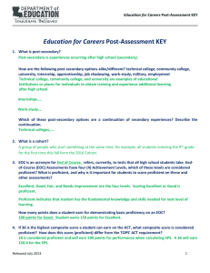 Education for Careers Post-Assessment (KEY)
