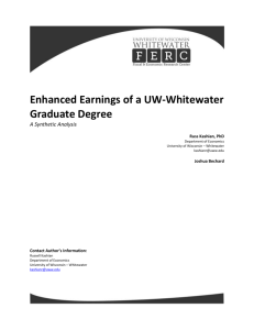 Enhanced Earnings of a UW-Whitewater Graduate Degree