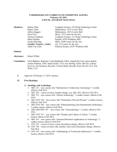 UNDERGRADUATE CURRICULUM COMMITTEE AGENDA