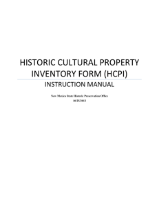 historic cultural property inventory form