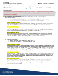 SAMPLE Performance Review Form for Director of Finance and