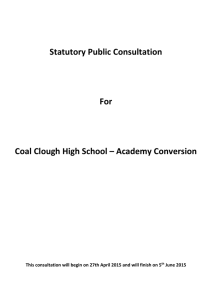 Stakeholder Document - Coal Clough High School