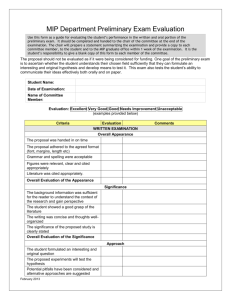 MIP Preliminary Exam Evaluation