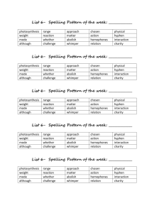 Spelling List 6 5th Grade