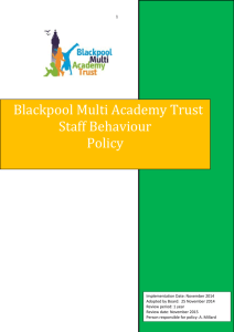 Staff Behaviour - Blackpool Multi Academy Trust