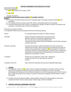 Contract Example – Writers agreement and