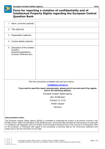 Form for reporting violation of confidentiality and IPR - EASA