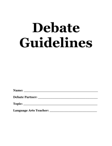 Debate Score Sheet - Mrs. Tomasetti`s Website