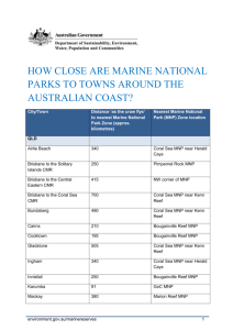 How Close are Marine National Parks to Towns Around the