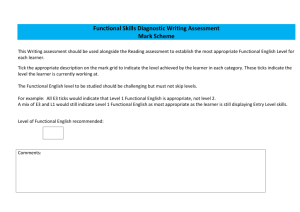 Functional Skills Diagnostic Writing Assessment Mark Scheme
