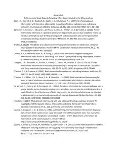 Appendix A References to Study Reports Providing Effect Sizes