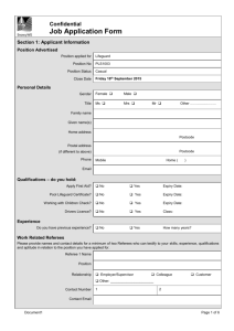 Confidential Job Application Form