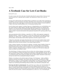 A Textbook Case for Low-Cost Books