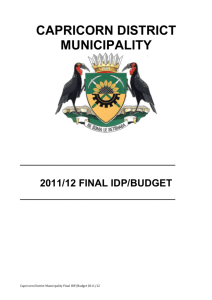 2011-2012+IDP - Capricorn District Municipality