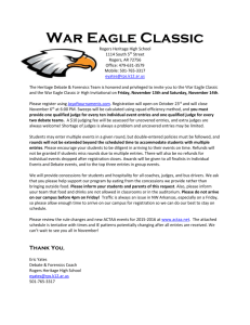 War Eagle Tournament Schedule