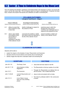 Unit 6.3 - Easter: A Time to Celebrate Hope in the Risen Lord