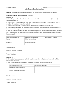 Lab - Types of Reactions