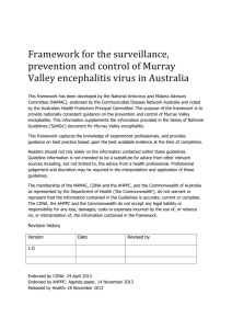 Framework for surveillance, prevention and control of Murray Valley