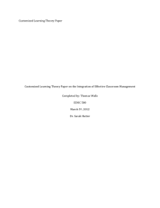 EDUC 500 Customized Learning Theory Paper