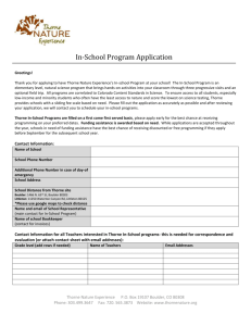 In-School Program Application - Boulder