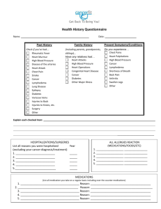 Health History Questionnaire