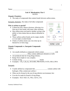 1C Biochem Part 1 Note Packet