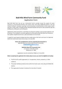 Bald Hills Wind Farm Community Fund Committee Application Form