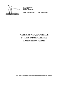 application for wheaton municipal water, sewer, & garbage service