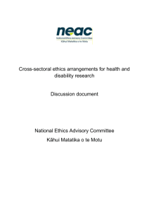 Cross-sectoral ethics arrangements for health and disability research