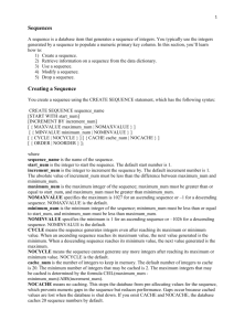 Creating a Sequence