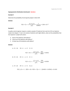 September 30, 2011 Hypergeometric Distribution (Continued