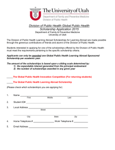 Public Health Program Scholarships Application