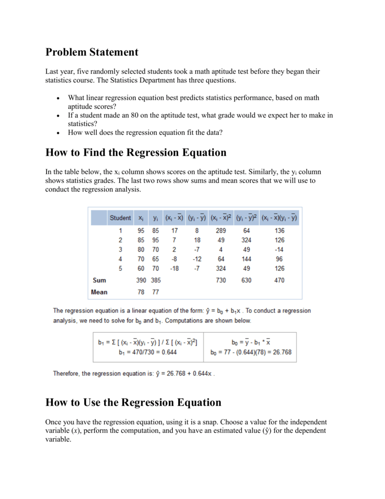 how-to-find-the-regression-equation